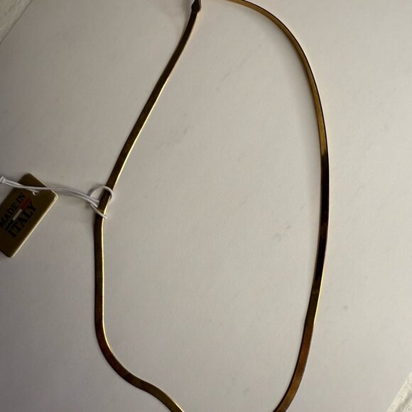 Mia Fiore 18K Gold Layered Sterling Silver Herringbone Necklace • 18” NWT - Picture 2 of 8